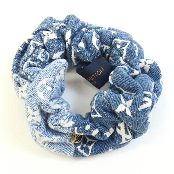 LOUIS VUITTON Blue Monogram Scrunchie - Picture 1 of 5